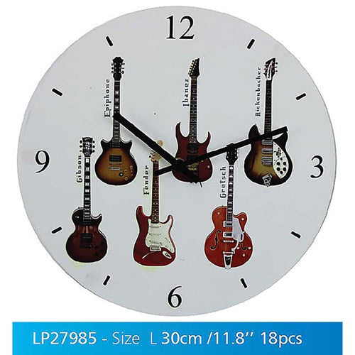 Electric Guitar Musical Themed Wall Clock - Battery Operated