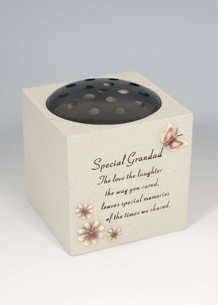 "Special Grandad" Butterfly Detailed Memorial Garden / Grave Flower Vase / Rose Bowl