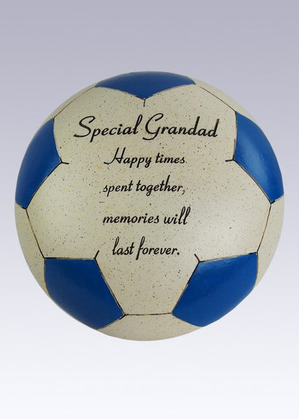 "Special Grandad" Blue Football Memorial Garden / Grave Plaque