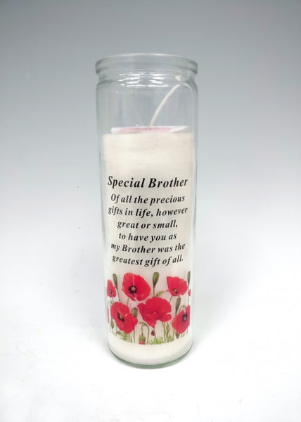 "Special Brother" Memorial Candle Glass Jar with Sentimental Verse