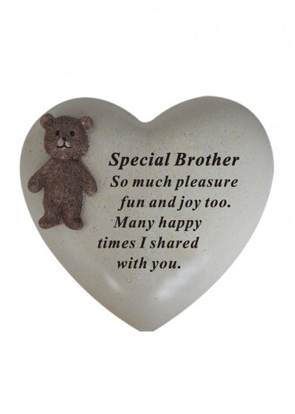 "Special Brother" Beautiful Teddy Bear Memorial Garden / Grave Plaque