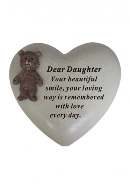 "Special Daughter, Your Beautiful Smile" Beautiful Teddy Bear Memorial Garden / Grave Plaque