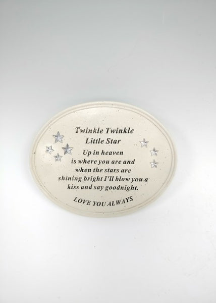 "Twinkle Twinkle Little Star, Love You Always" Beautiful General Memorial Grave Plaque