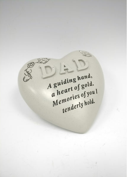 "Dad...A Heart of Gold" Love Heart Memorial Grave Plaque Ornament
