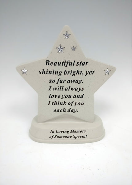 "In Loving Memory, Someone Special" Beautiful Star Shining Bright Memorial Garden / Grave Plaque