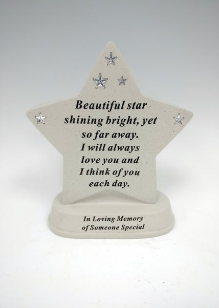 "In Loving Memory of Someone Special" Beautiful Star Shining Bright Memorial Garden / Grave Plaque