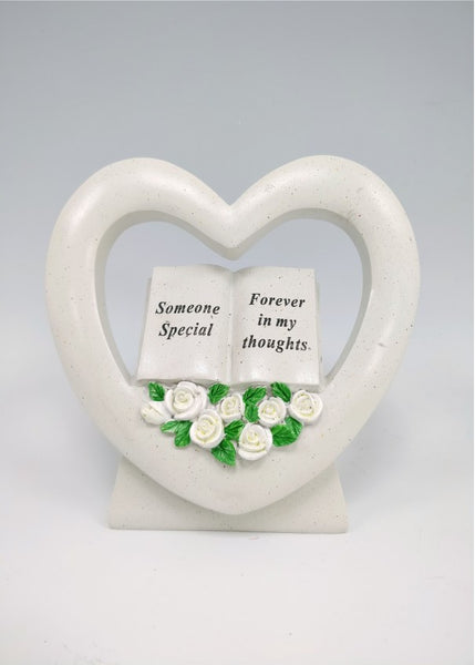 "Someone Special, Forever in my Thoughts" Beautiful Love Heart Shaped Memorial Garden / Grave Plaque