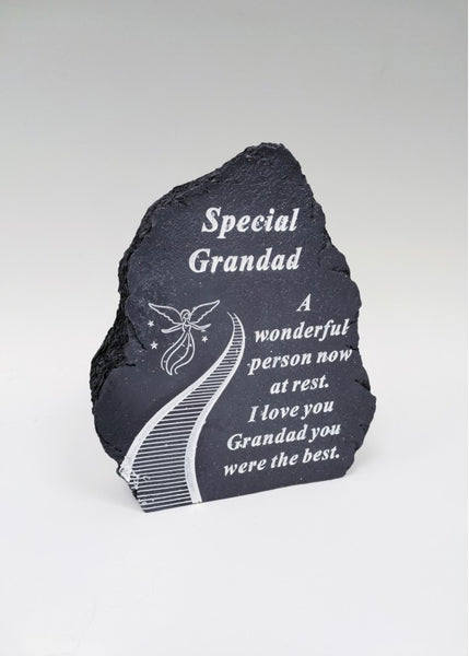 "Special Grandad, I Love You" Dark Blue Memorial Garden / Grave Block Plaque Ornament