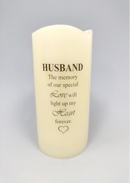 "Husband, The Memory of Our Special Love" Memorial Battery Powered LED Candle