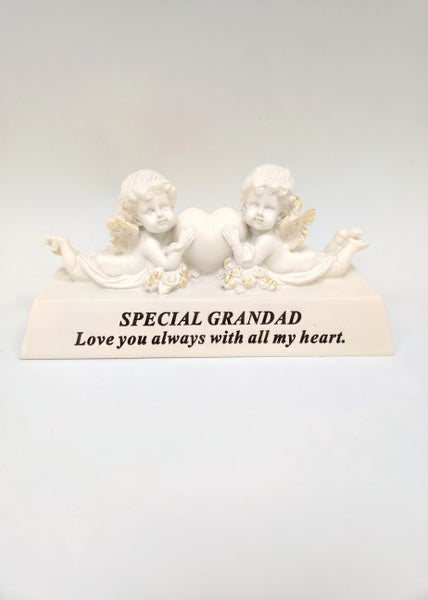 "Special Grandad, Love You with All My Heart" Angel Cherub Memorial Garden / Grave Plaque
