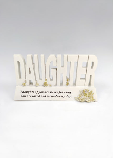 "Daughter" Block Words Memorial Garden / Grave Plaque Ornament