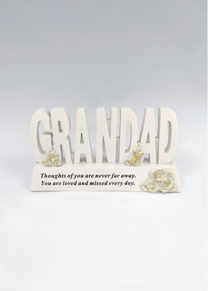 "Grandad" Block Style Raised Words Memorial Garden / Grave Plaque