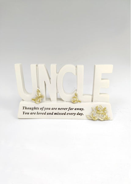 "Uncle" Beautiful Block Words Memorial Garden / Grave Plaque