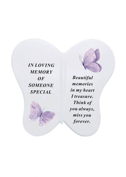 "In Loving Memory of Someone Special" Butterfly Shaped Memorial Garden / Grave Plaque