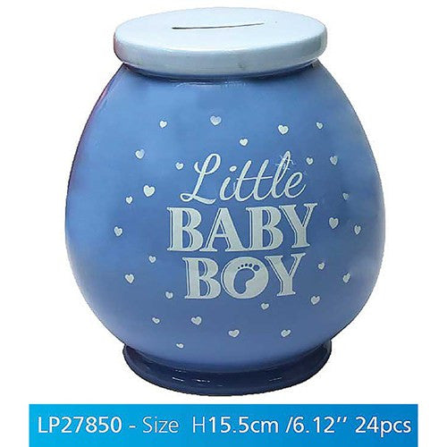 "Little Baby Boy" Novelty Baby Boy / Toddler Ceramic Keepsake Money Jar