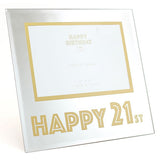 Birthday Themed Gold & White Glass Landscape Milestone Keepsake Photo Frame - 18th - 60th Available