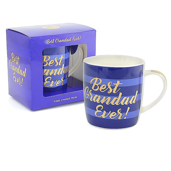 Best Grandad Ever Blue & Gold Sentimental Fine China Mug