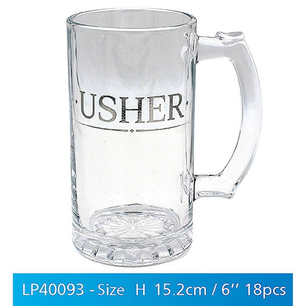 "Usher" Wedding Keepsake Glass Beer Tankard