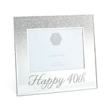Birthday Silver Glitter Milestone Keepsake Photo Frame - Milestone Ages 18th-80th Available