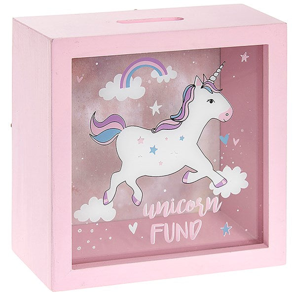 "Unicorn Fund" Novelty Pink Teens / Girls Money Box / Piggy Bank