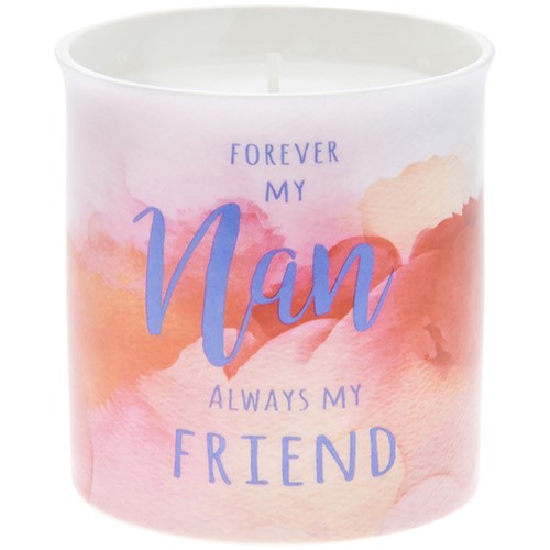 "Always my Nan, Forever my Friend" Pink Ceramic Jar Keepsake Candle