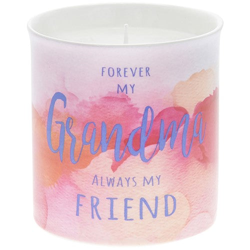 "Always my Grandma, Forever my Friend" Pink Ceramic Jar Keepsake Candle