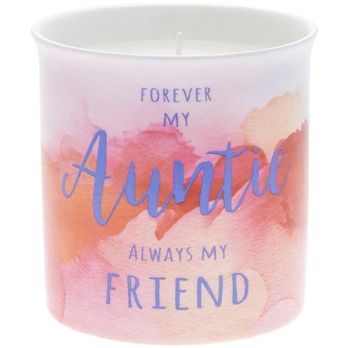 "Always my Auntie, Forever my Friend" Pink Ceramic Jar Keepsake Candle